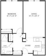 Redwood one bedroom suite floor plan