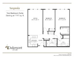 Sequoia two bedroom suite floor plan