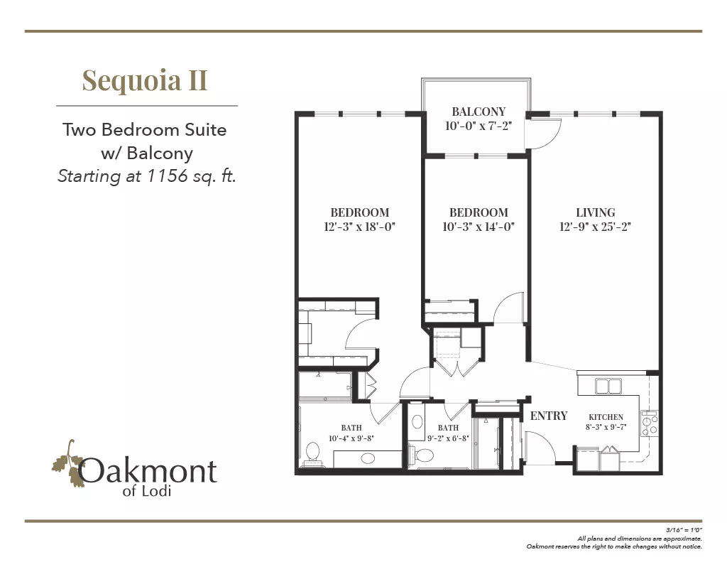 Sequoia two bedroom suite with balcony