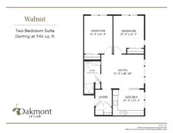 Walnut two bedroom suite floor plan