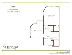 Palm one bedroom floor plan