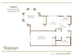 Sequoia two bedroom floor plan