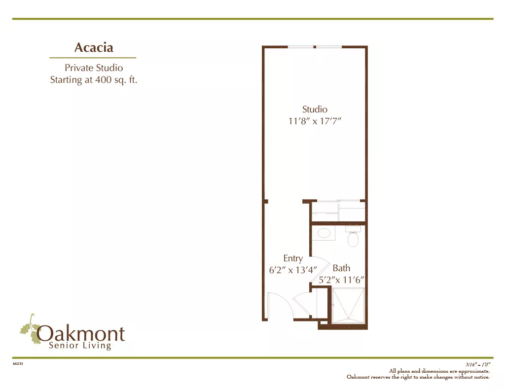 Acacia private studio floor plan
