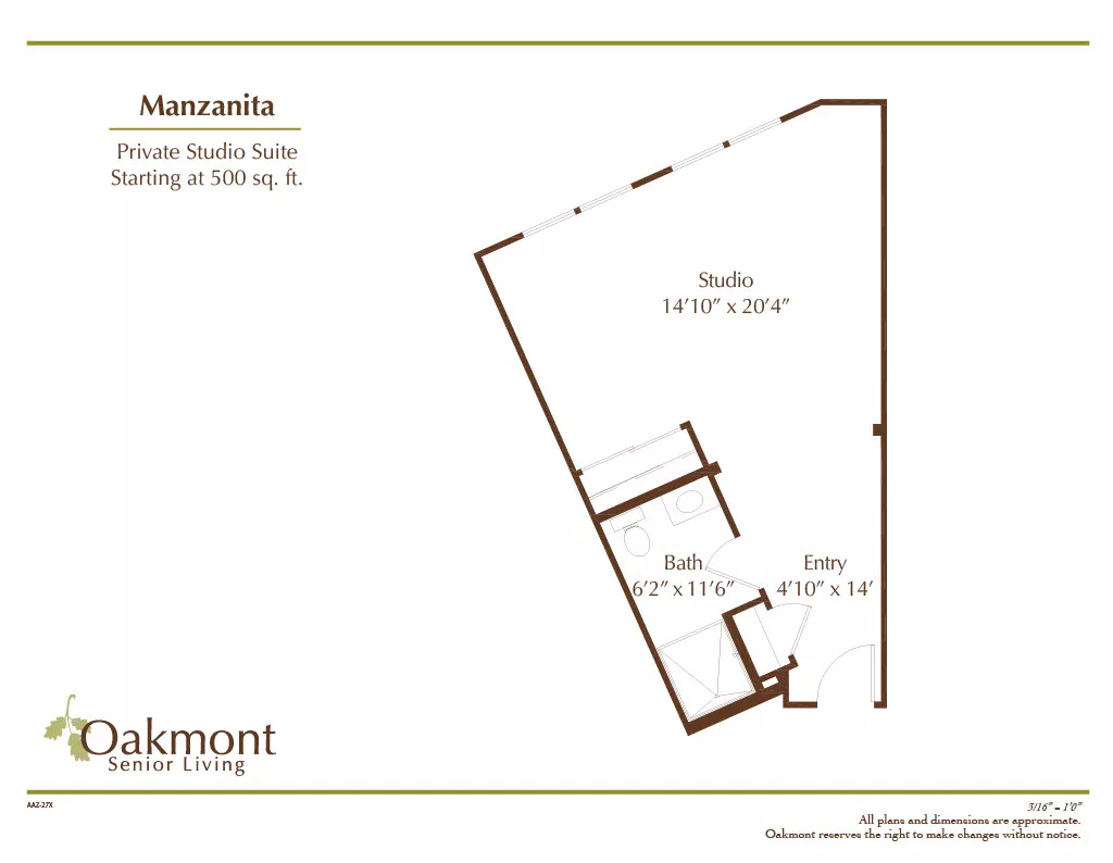 Manzanita studio suite floor plan