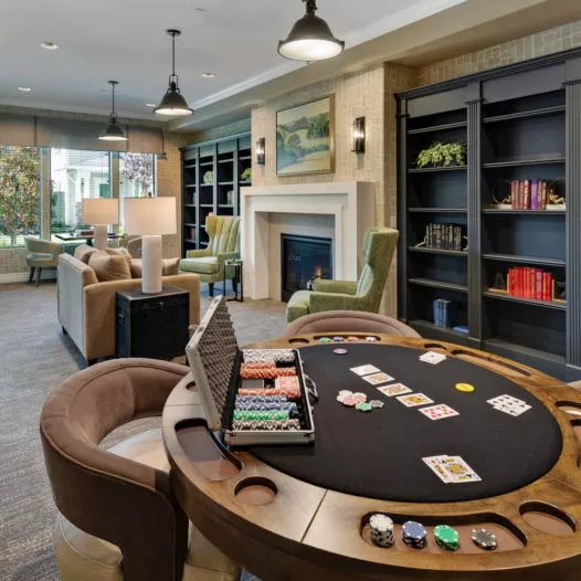 A games room with a card table