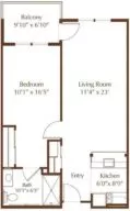 Elm two bedroom floor plan