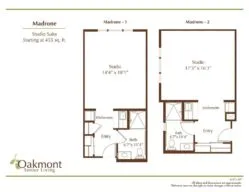 Madrone studio suite floor plan