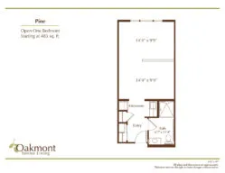 Pine open bedroom floor plan