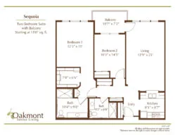 Sequoia two bedroom floor plan
