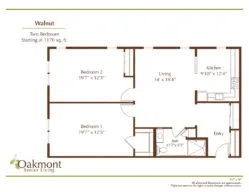 Walnut two bedroom floor plan