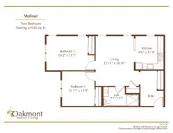 Walnut two bedroom floor plan
