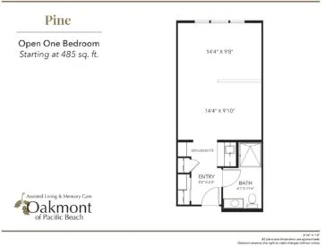 Pine One Bedroom Floor Plan