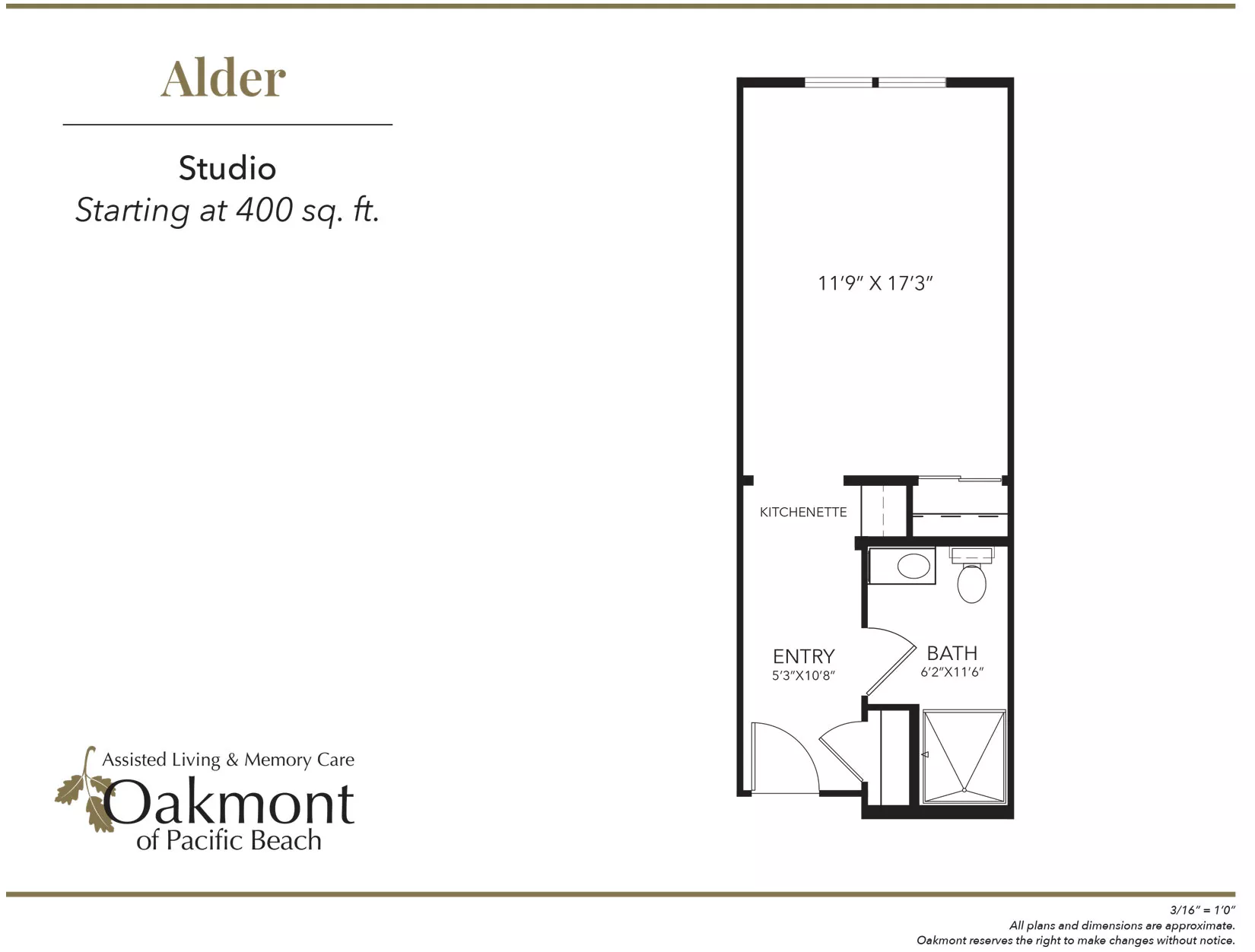 Alder Studio Floor Plan