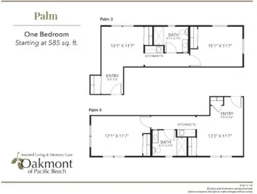 Palm 2 one bedroom floor plan