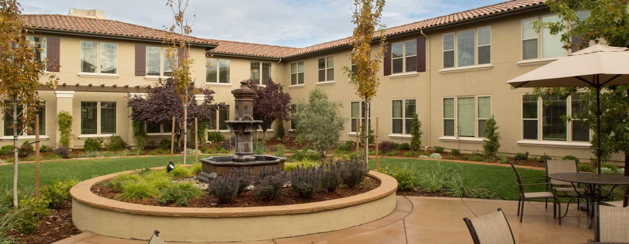 Redding fountain outside in front of residence