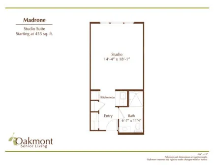 Madrone Studio Suite floor plan