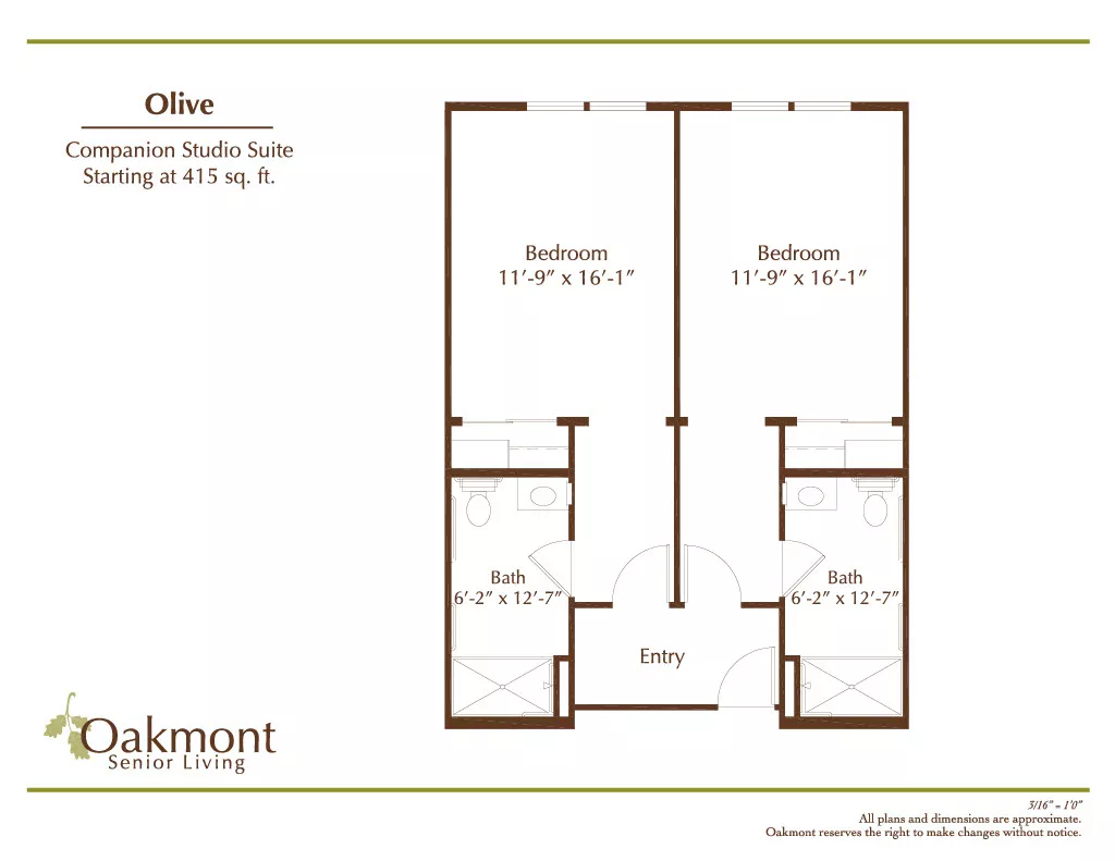 Olive Companion Studio Suite floor plan