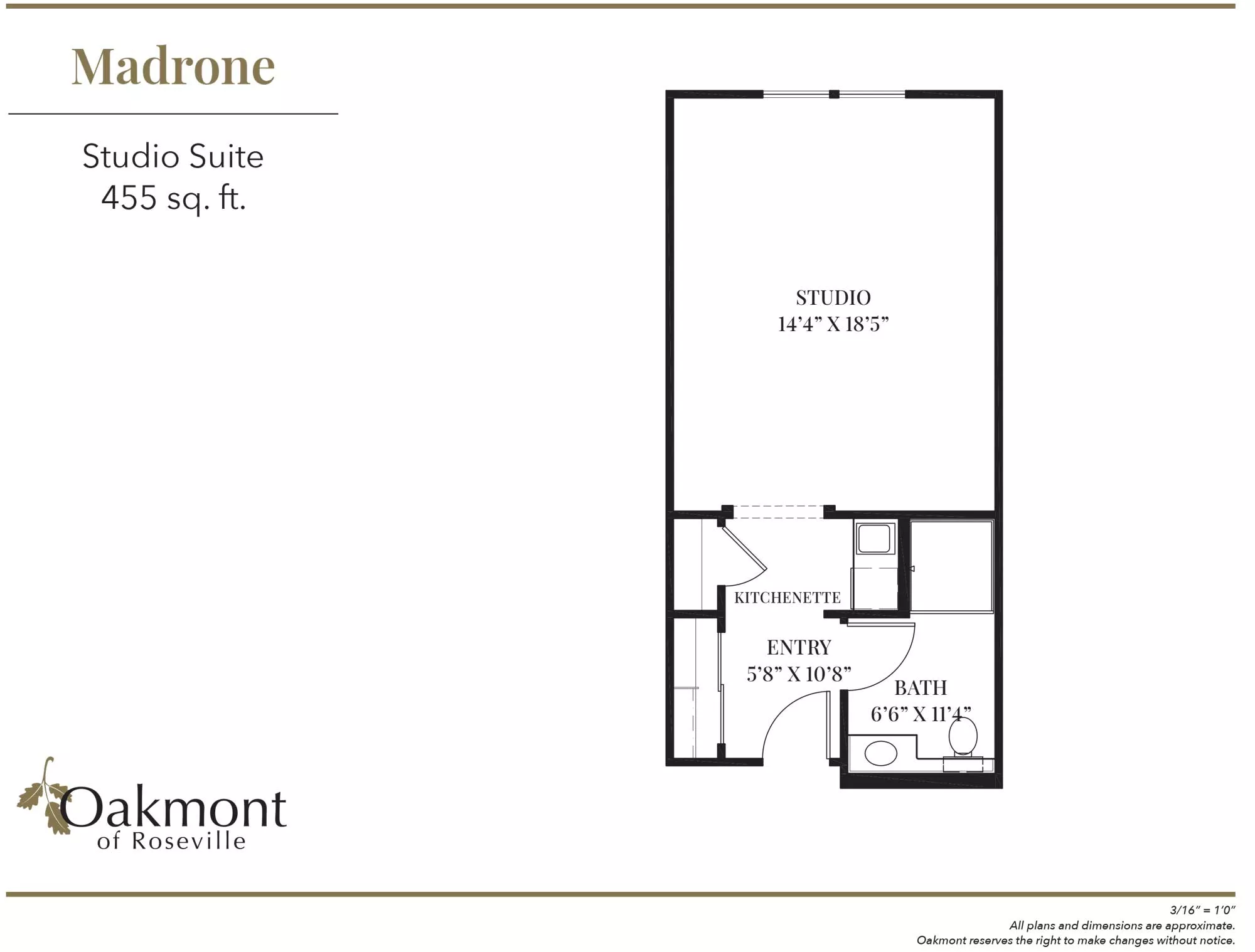 Madrone Studio Suite floor plan
