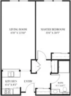 Redwood one bedroom floor plan