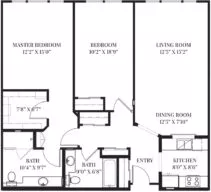 Sequoia two bedroom floor plan