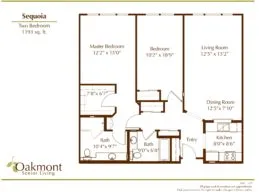 Sequoia two bedroom floor plan