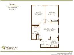 Walnut two bedroom floor plan