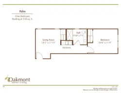 Palm one bedroom floor plan