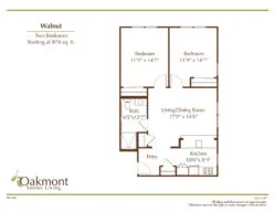 Walnut two bedroom floor plan