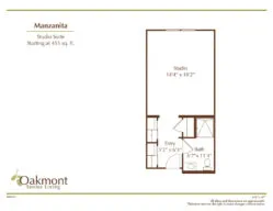 Manzanita studio suite floor plan