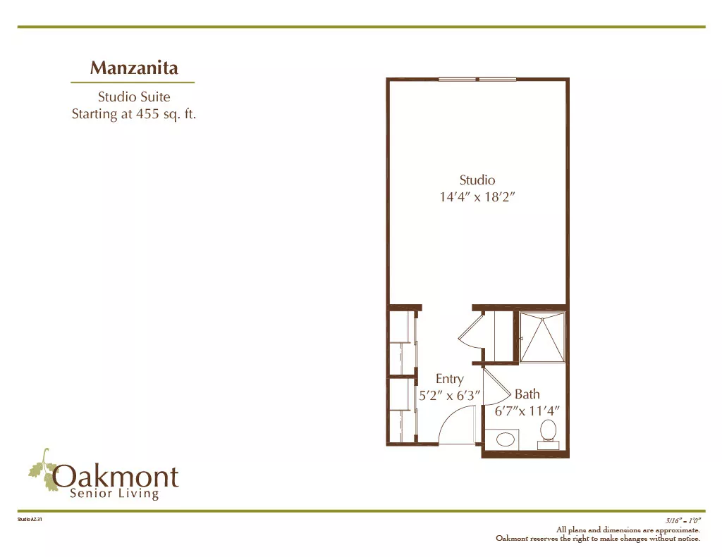 Manzanita studio suite floor plan