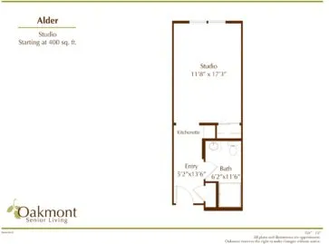 Alder Studio floor plan