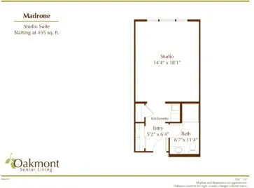 Madrone Studio Suite floor plan