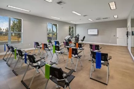 Santianna fitness room with exercise chairs
