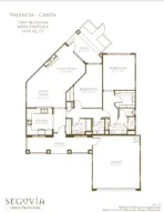 Valencia Casita two bedroom with fireplace floor plan