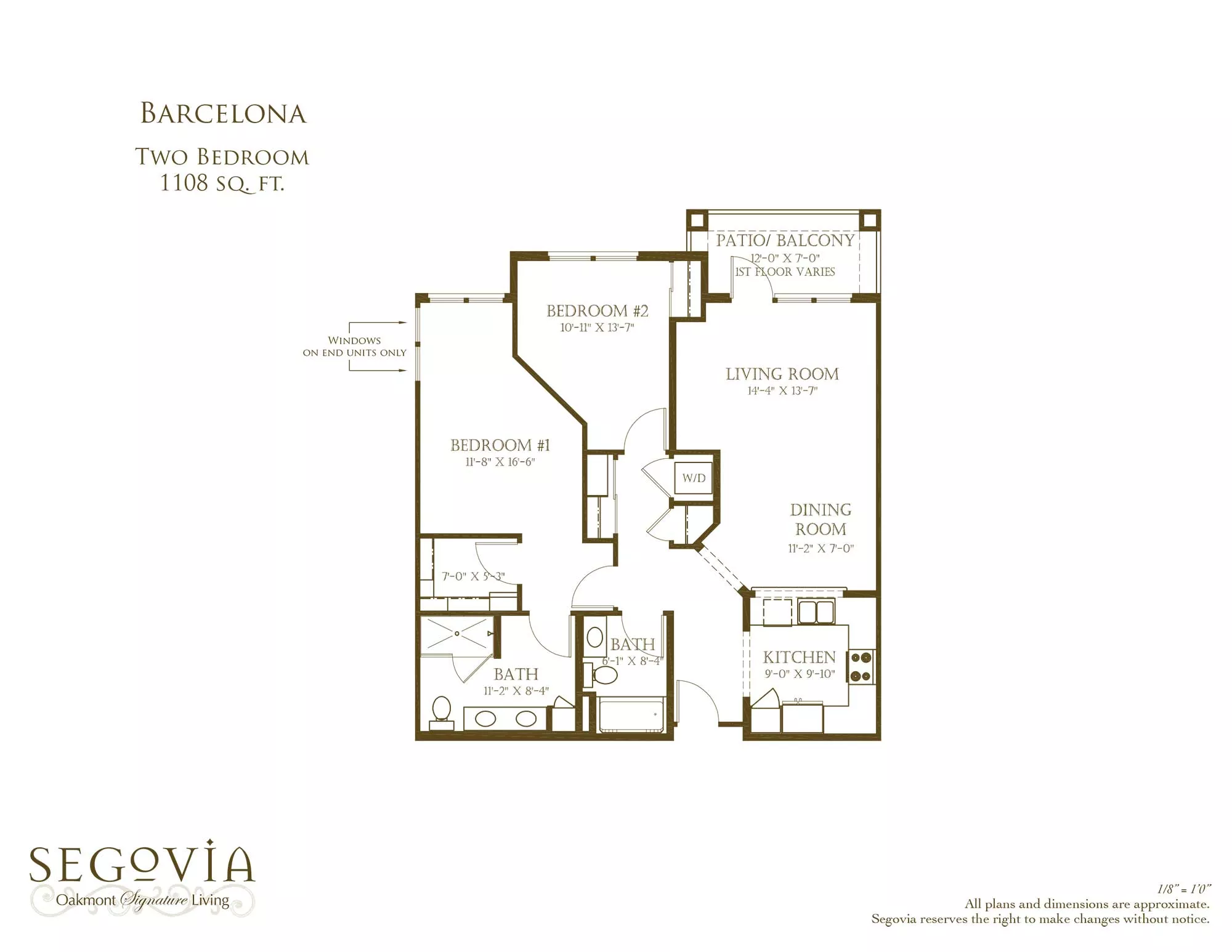 Barcelona Two bedroom floor plan