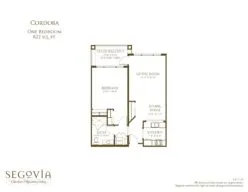 Cordoba one bedroom floor plan