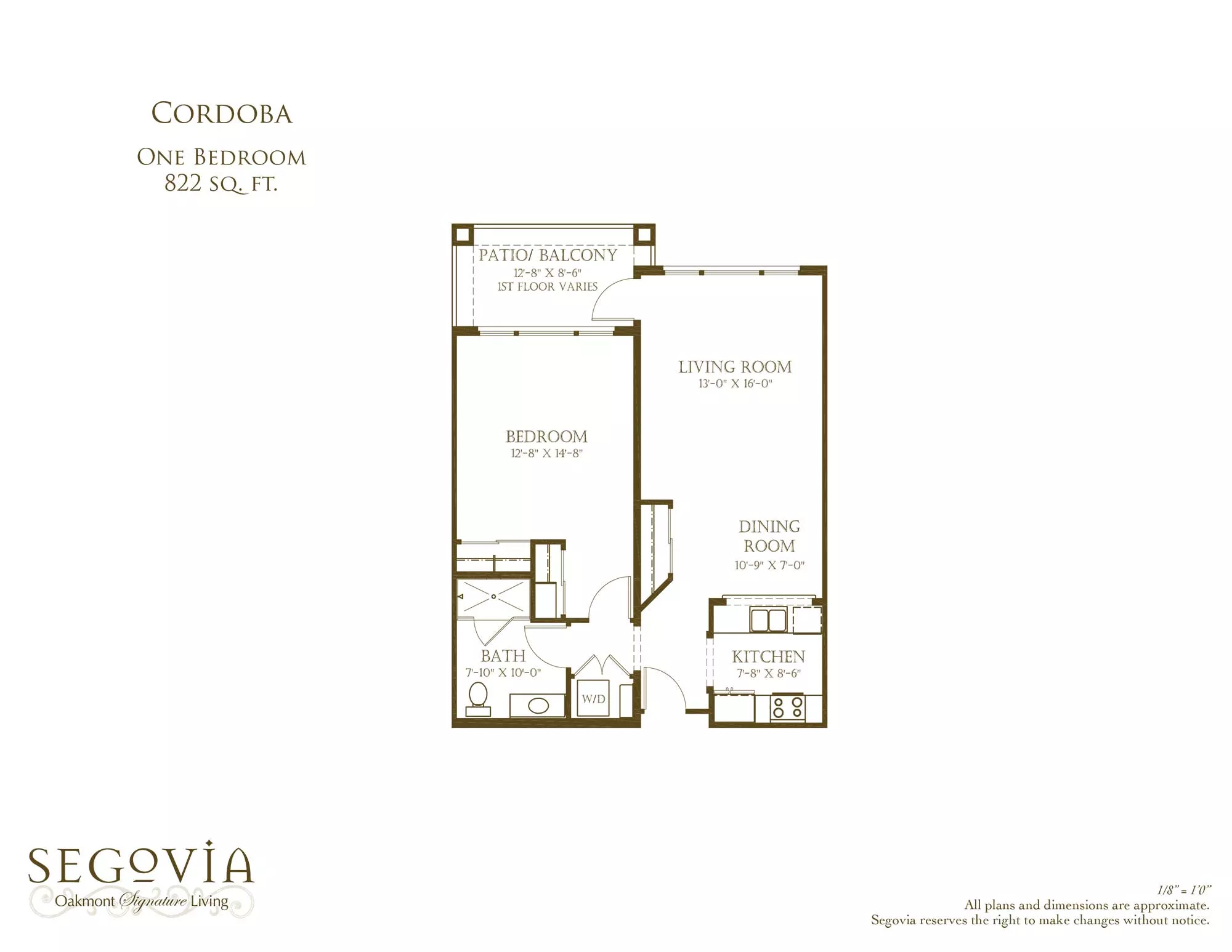 Cordoba one bedroom floor plan