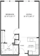 Elm one bedroom floor plan