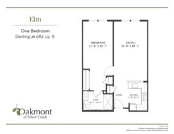 Elm one bedroom floor plan