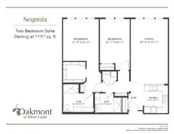 Sequoia two bedroom suite floor plan