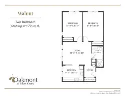 Walnut two bedroom floor plan