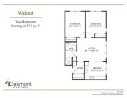 Walnut two bedroom floor plan