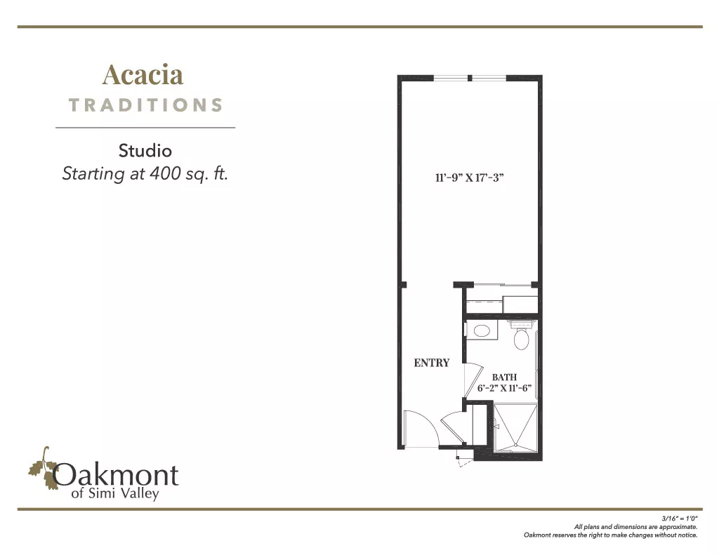 Acadia Studio floor plan