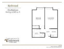 Redwood one bedroom floor plan