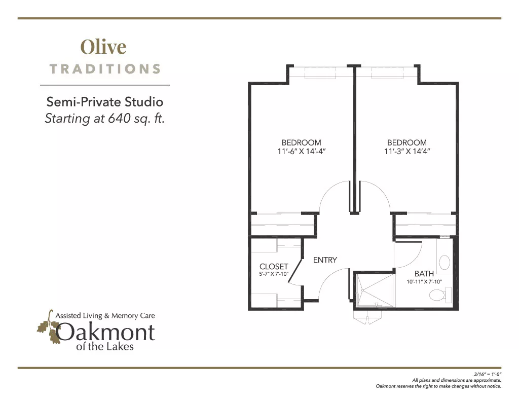 Olive semi private studio floor plan