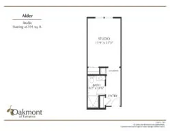 Torrance Alder studio suite floor plan
