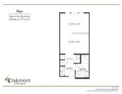 Torrance Pine open one bedroom floor plan
