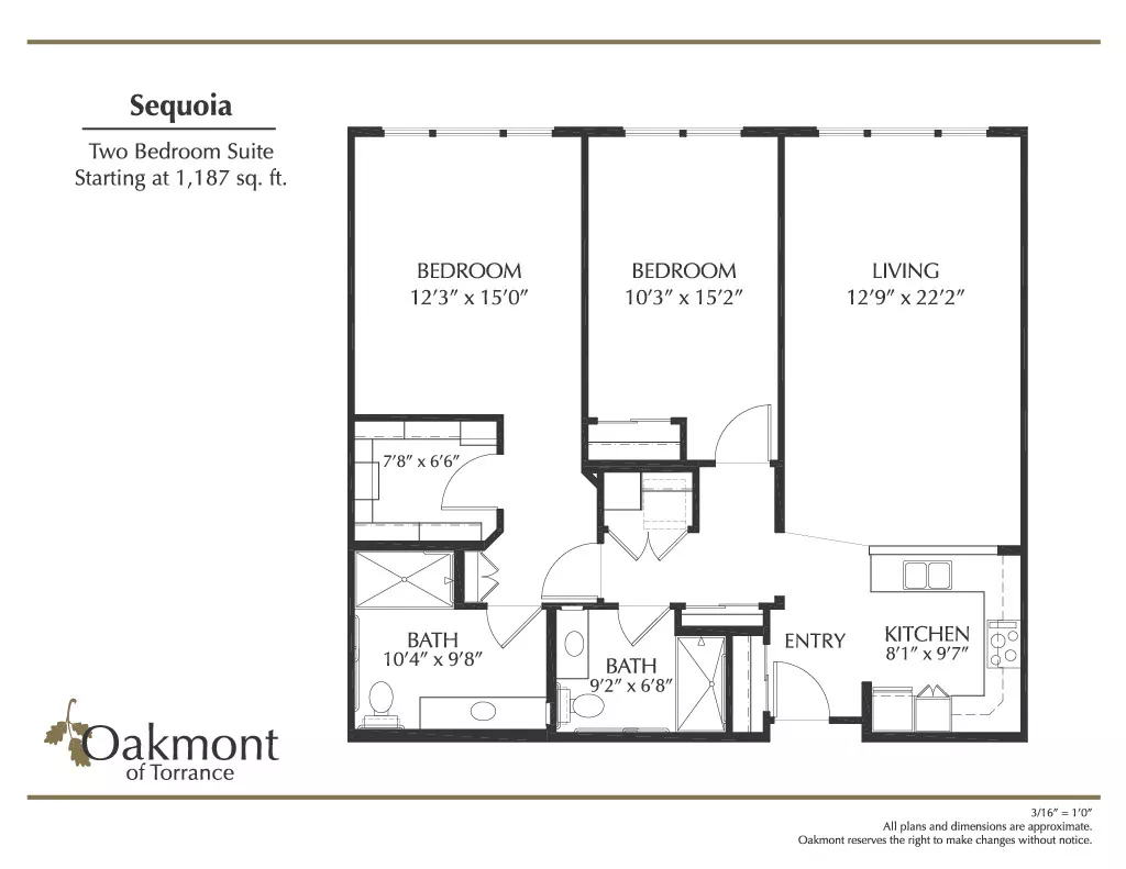 Torrance Sequoia two bedroom floor plan