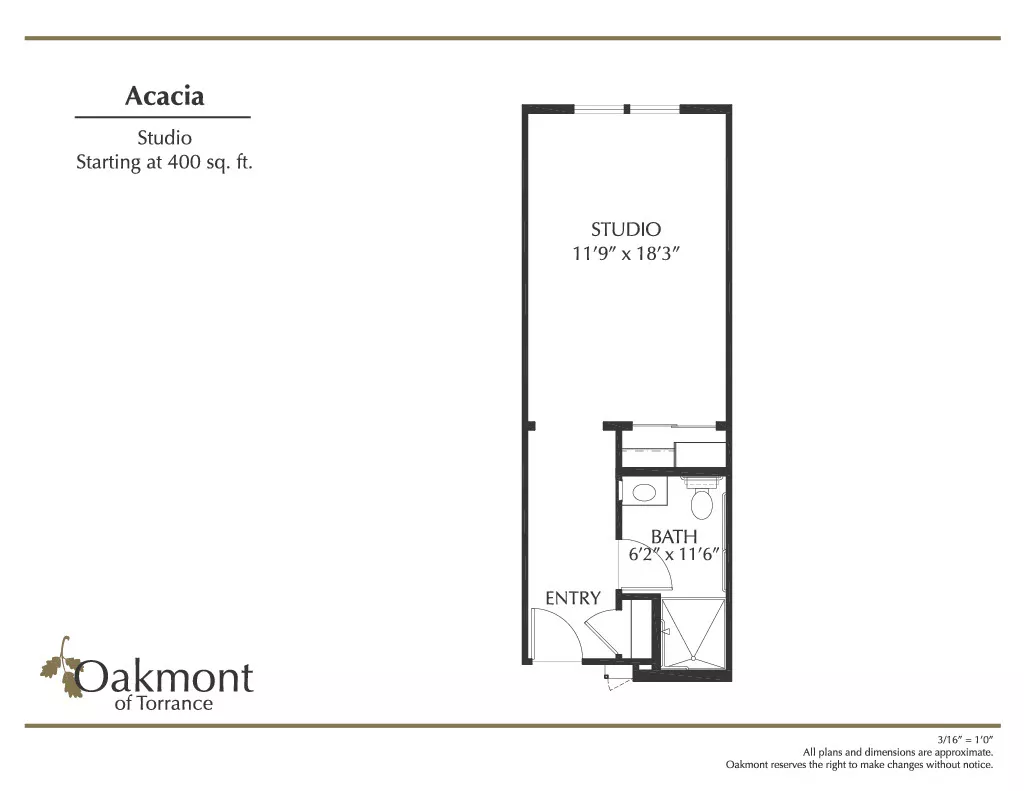 Torrance Acacia studio floor plan