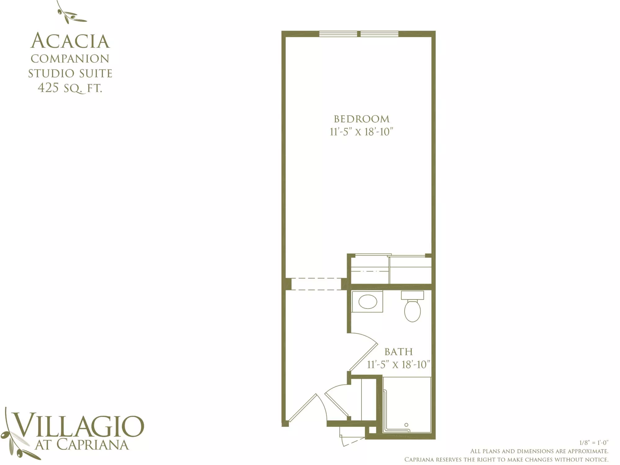 Acacia companion studio suite floor plan